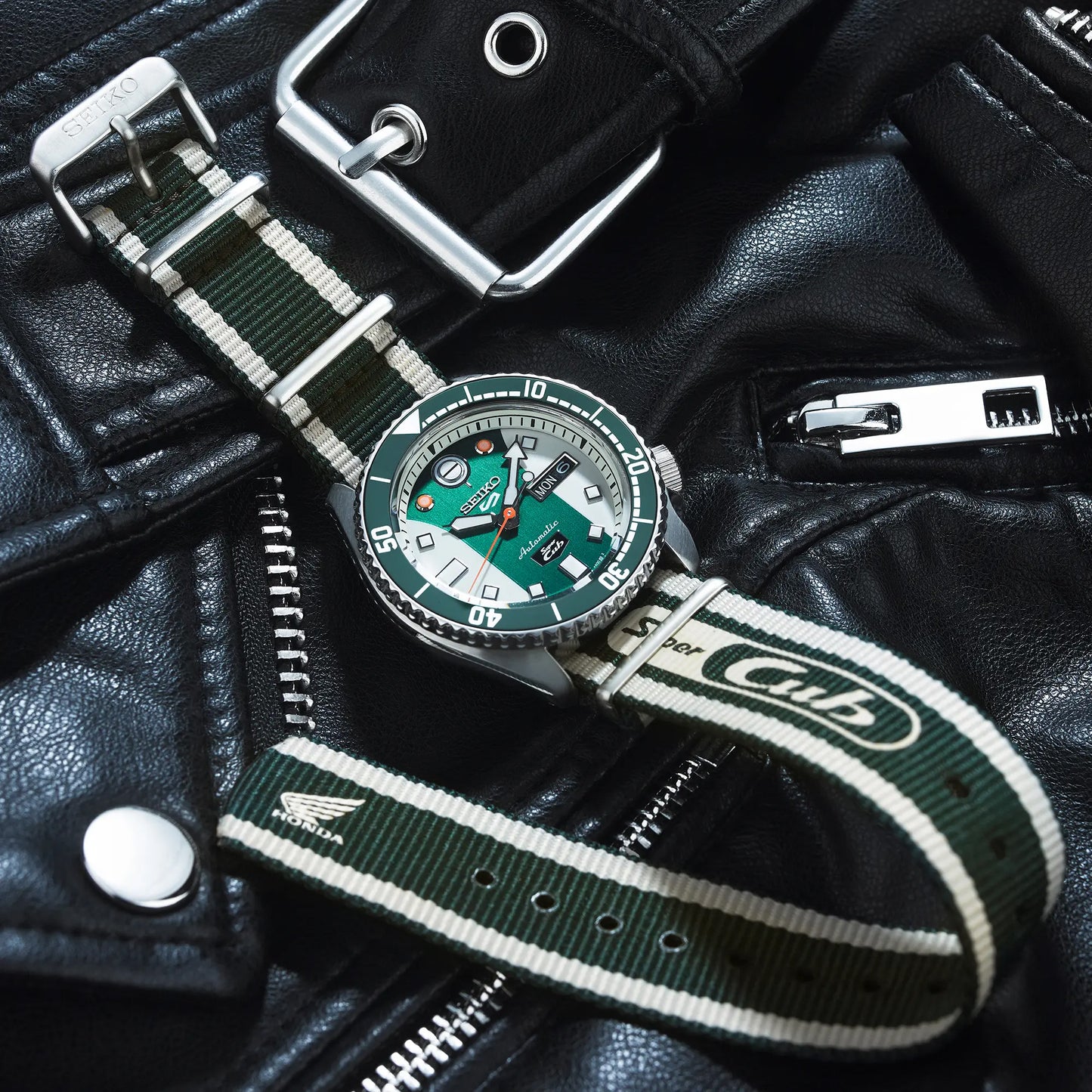 Seiko 5 100M X Honda Super Cub Limited Edition Automatic Watch SRPJ49K1