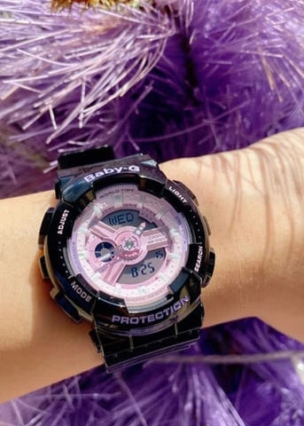 Casio Baby-G BA110 Series Anadigi Pastel Color Black x Pink Dial Watch BA110PL-1ADR