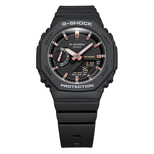 Casio G-Shock Carbon Core Guard Black x Rose Gold Accents AP CasiOak Ladies' Watch GMAS2100-1ADR