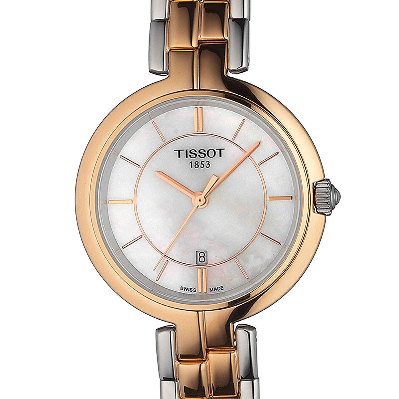 Tissot Swiss Made T-Lady Flamingo MOP 2 Tone Rose Gold Plated Ladies' Watch T0942102211100 - Diligence1International