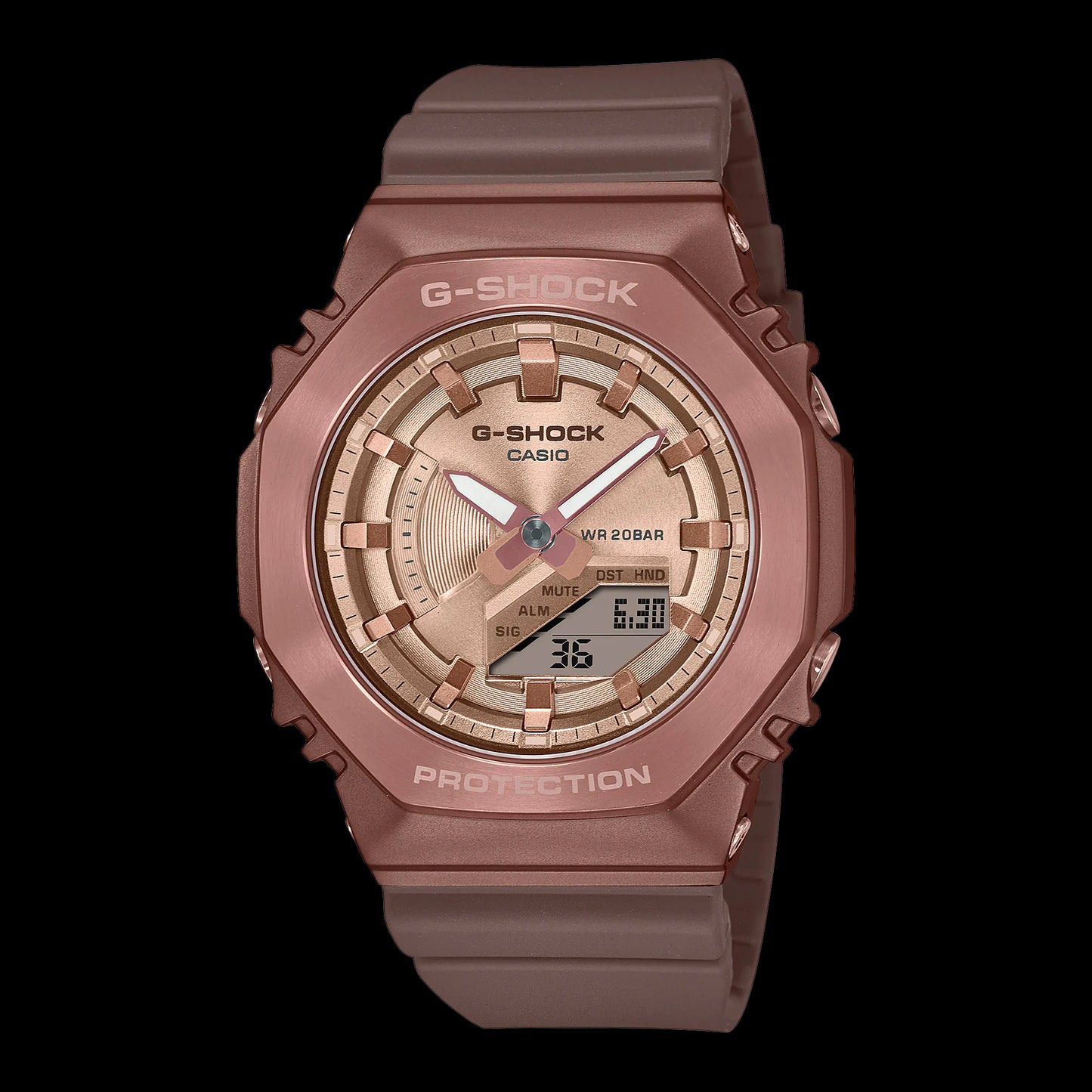 Casio G-Shock Carbon Core Guard Bronze x Rose Gold AP CasiOak Ladies' Metal Case Watch GMS2100BR-5ADR