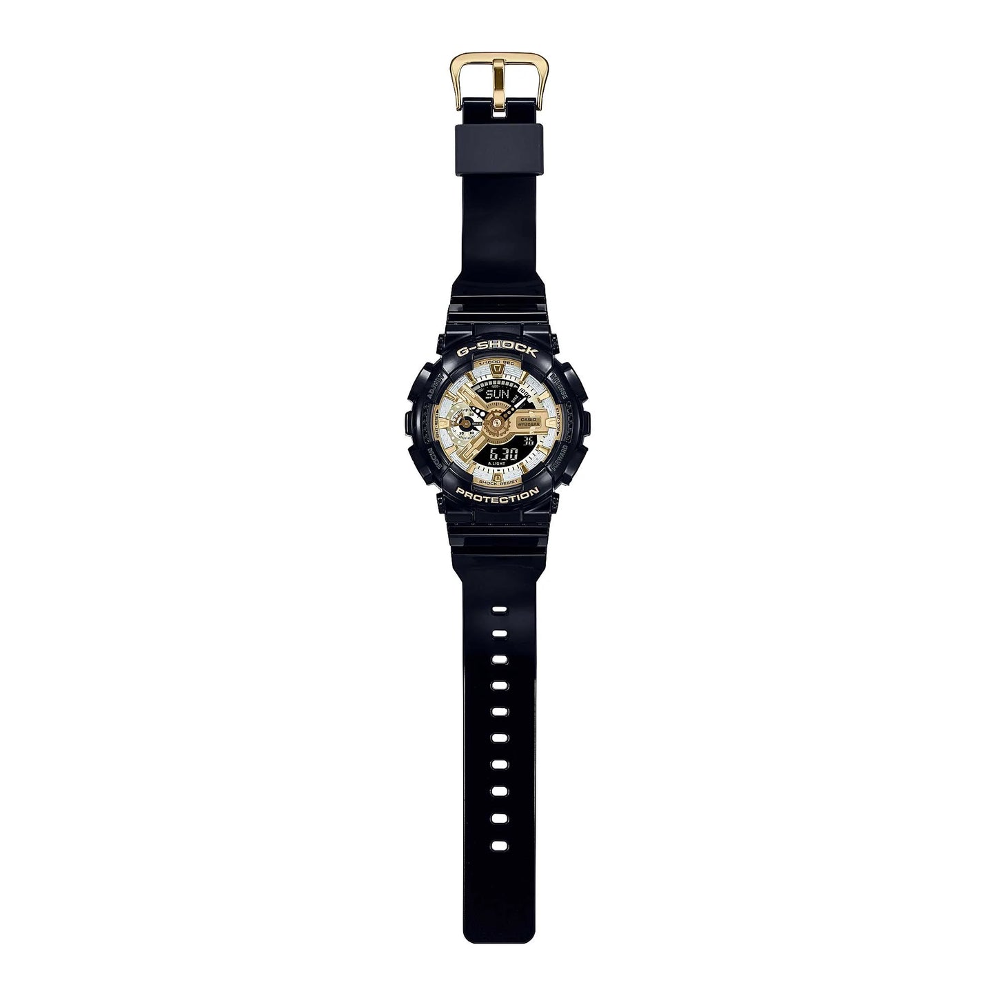 Casio G-Shock GShock S Series Analog-Digital Black x Gold Ladies' Watch GMAS110GB-1ADR