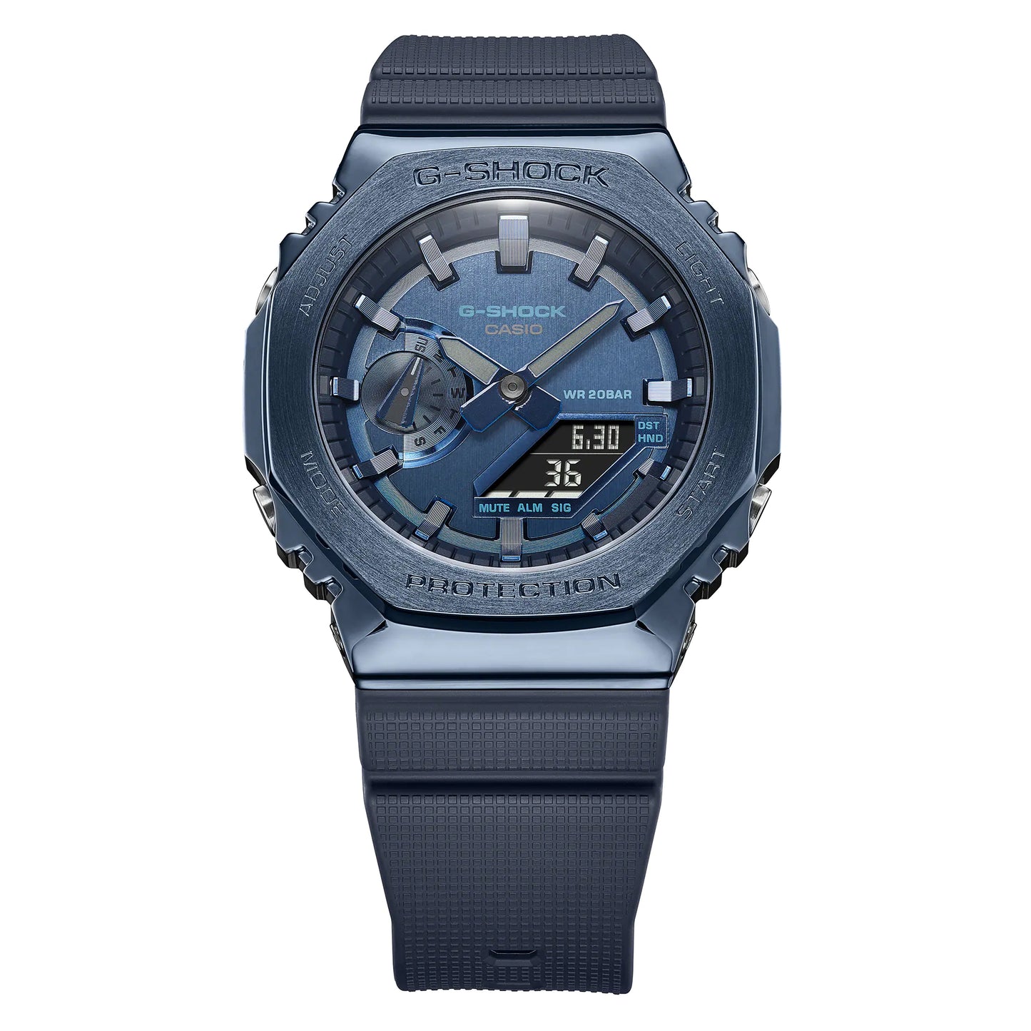 Casio G-Shock Carbon Core Guard Ion Blue AP CasiOak Men's Metal Case Watch GM2100N-2ADR