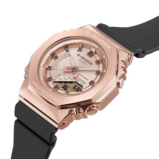 Casio G-Shock Carbon Core Guard Rose Gold AP CasiOak Ladies' Metal Case Watch GMS2100PG-1A4DR