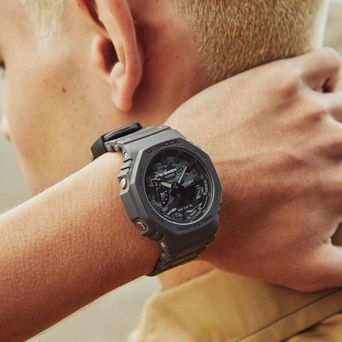 Casio G-Shock Carbon Core Guard Camo Black Dial AP CasiOak Watch GA2100CA-8ADR