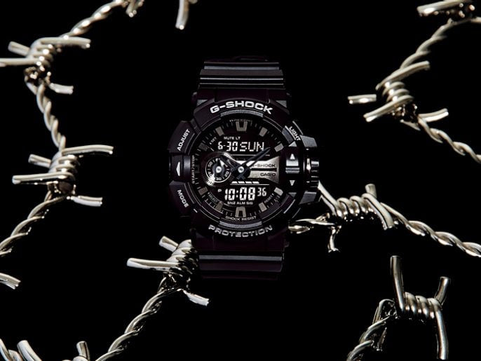 Casio G-Shock Big Case Analog-Digital Black x Silver Tone Watch GA400GB-1ADR