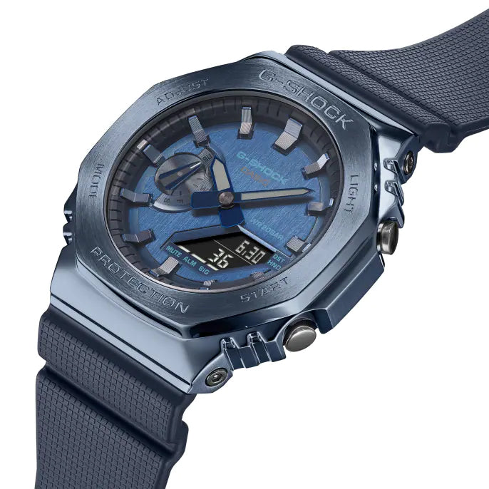 Casio G-Shock Carbon Core Guard Ion Blue AP CasiOak Men's Metal Case Watch GM2100N-2ADR