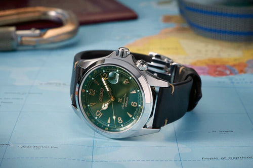 Seiko Japan Made Prospex Alpinist Golden Brown Men's Black Leather Strap Watch SPB209J1 - Diligence1International