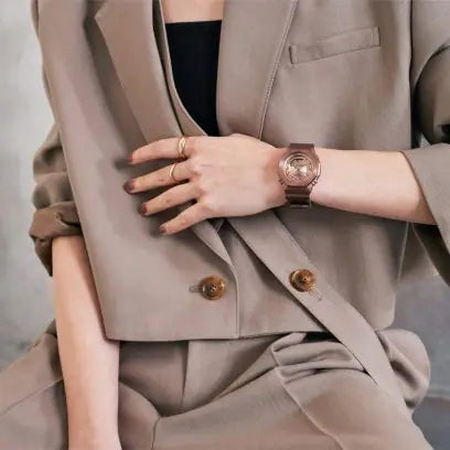 Casio G-Shock Carbon Core Guard Bronze x Rose Gold AP CasiOak Ladies' Metal Case Watch GMS2100BR-5ADR
