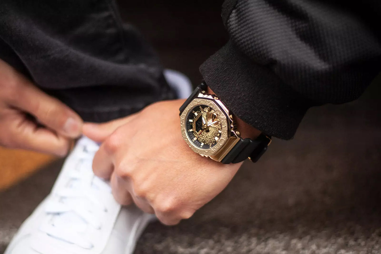 Casio G-Shock Carbon Core Guard The Moon Gold AP CasiOak Men's Metal Case Watch GM2100MG-1ADR