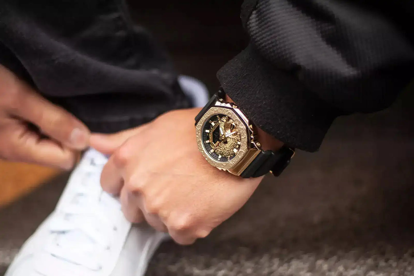 Casio G-Shock Carbon Core Guard The Moon Gold AP CasiOak Men's Metal Case Watch GM2100MG-1ADR