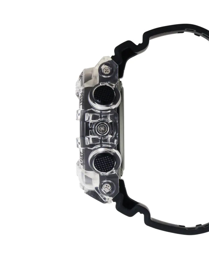 Casio G-Shock Metallic Grey Camo Camouflage Dial Translucent bezel Black Watch GA700SKC-1ADR