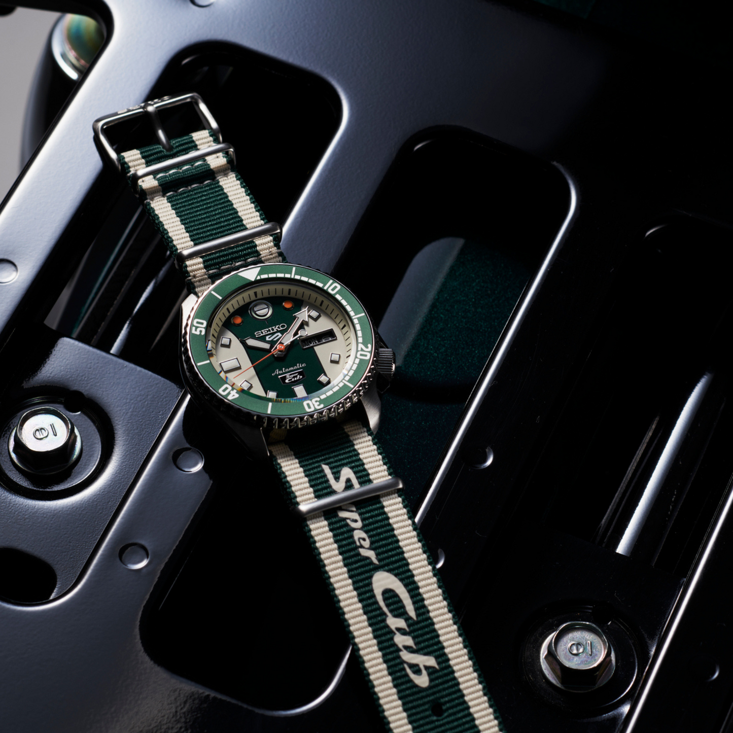 Seiko 5 100M X Honda Super Cub Limited Edition Automatic Watch SRPJ49K1