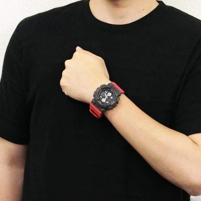 Casio G-Shock Analog-Digital Special Color Grey x Red Strap Watch Last Dance GA140-4ADR - Diligence1International