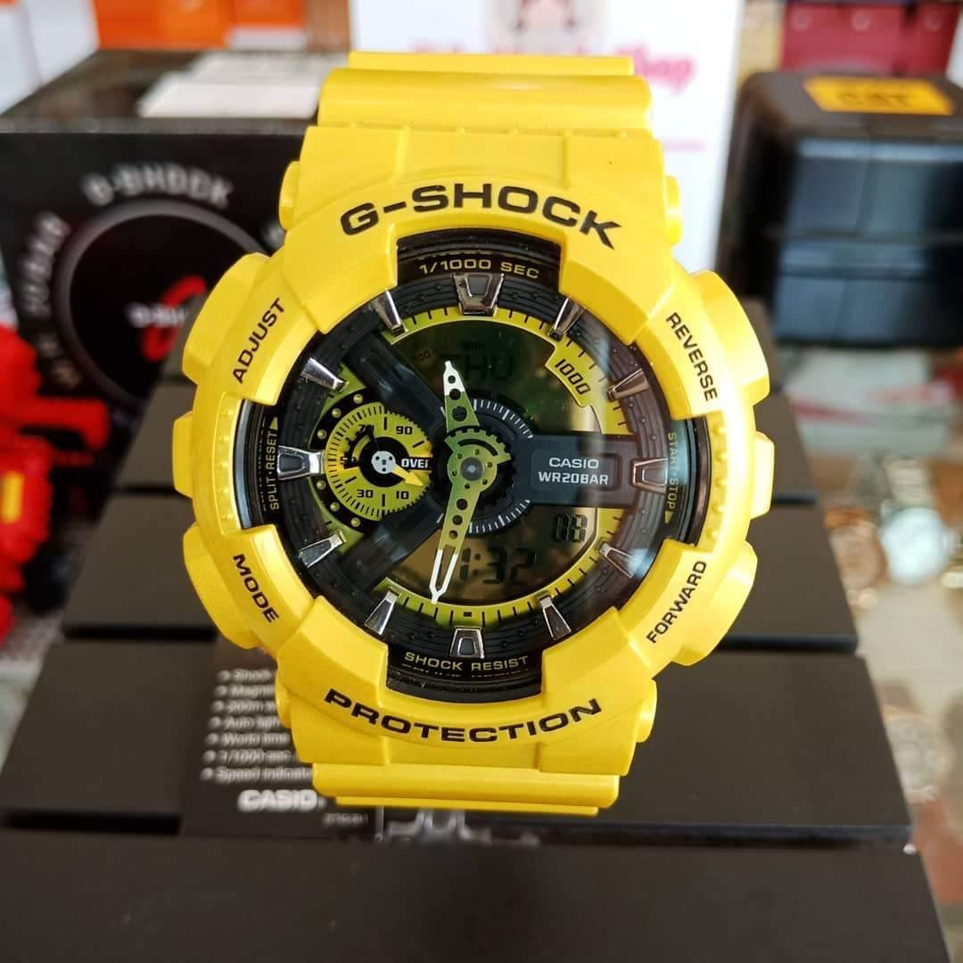 Casio G-Shock GA110 Neo Metallic Series Anadigi Standard Color Yellow Watch GA110NM-9ADR - Diligence1International