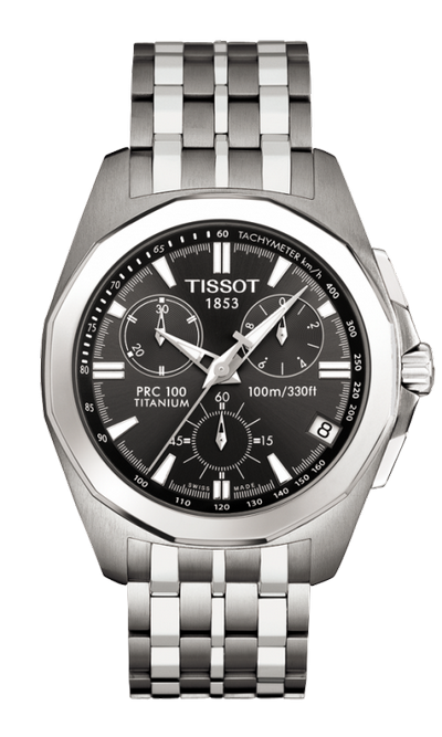 Tissot Swiss Made PRC 100 Chronograph Black Men's Titanium Watch T0084174406100 - Diligence1International