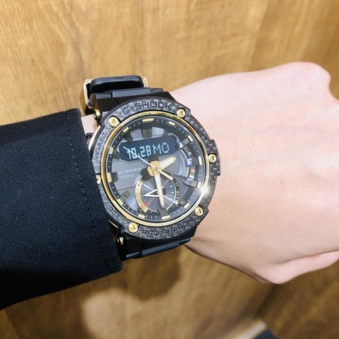 Casio G-Shock G-Steel Mobile link Bluetooth Anadigi Black x Gold Accents Watch GSTB200X-1A9DR - Diligence1International