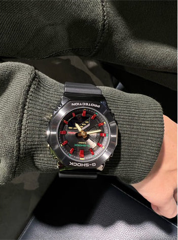 Casio G-Shock Carbon Core Guard Black x Pink AP CasiOak Ladies' Metal Case Watch GMS2100CH-1ADR