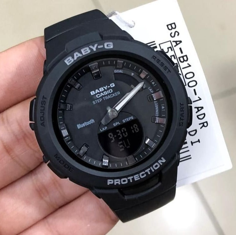 Casio Baby-G G’Squad Mobile Link Bluetooth Analog-Digital Black Watch BSAB100-1ADR