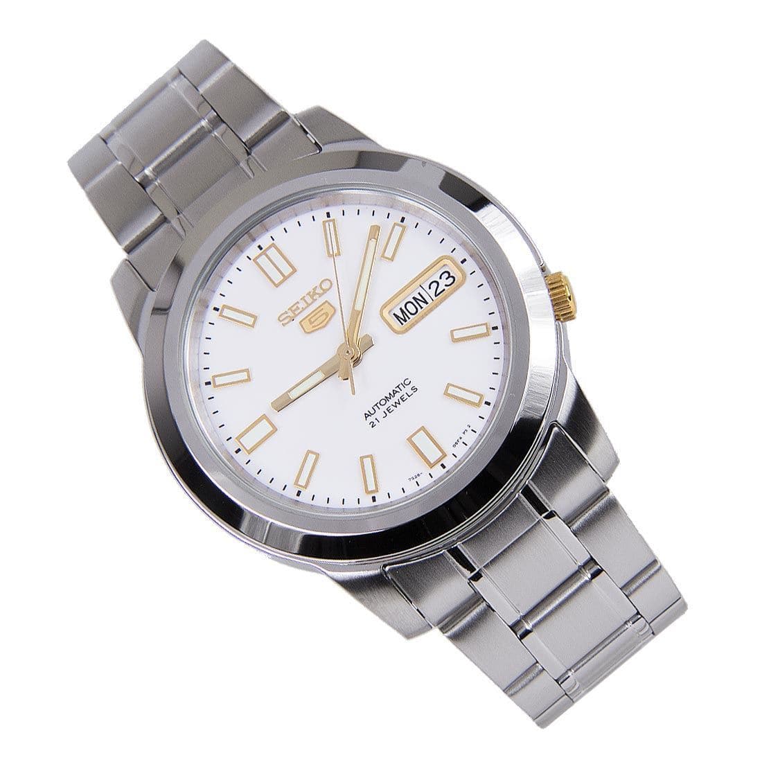 Seiko 5 Classic Men's Size White Dial Stainless Steel Strap Watch SNKK07K1 - Diligence1International