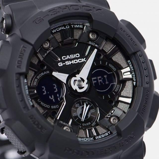 Casio G-Shock Black Stealth Series Anadigi Black Metallic Face Ladies' Watch GMAS120MF-1ADR - Diligence1International