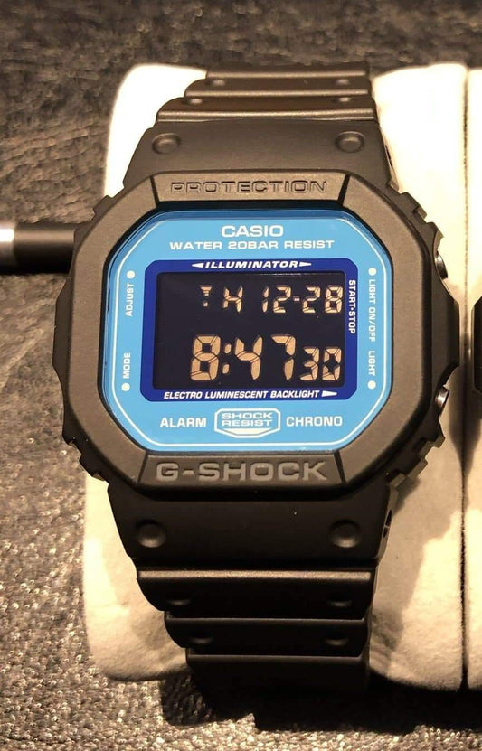 Casio G-Shock Digital Blue Marvel Sky Blue Dial Black Watch DW5600SN-1DR - Diligence1International