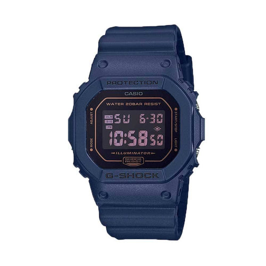 Casio G-Shock Standard Digital Blue Marvel Matte Blue x Black LCD Watch DW5600BBM-2DR - Diligence1International