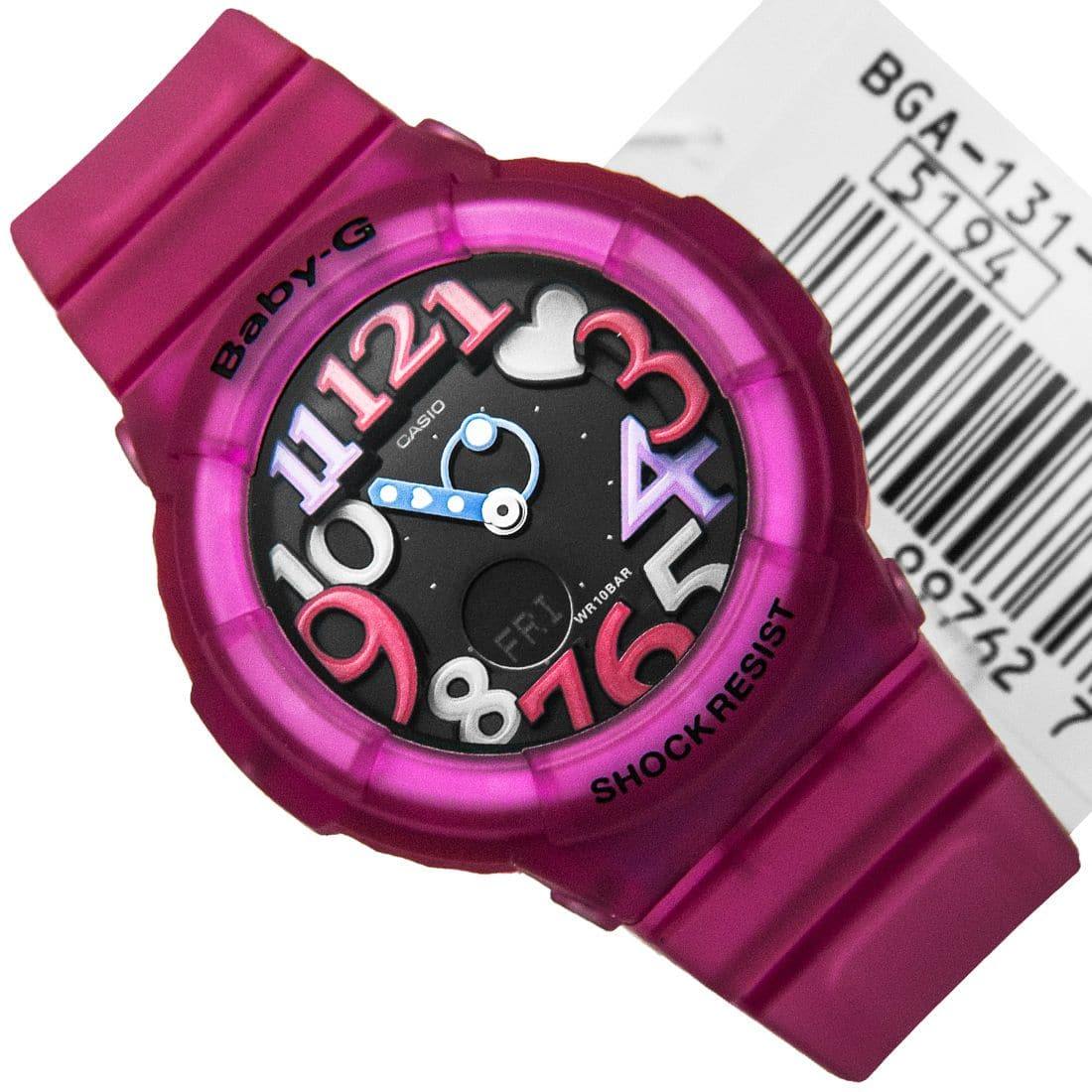 Casio Baby-G Anadigi Fuschia Pink x Black Dial Watch BGA131-4B4DR - Diligence1International