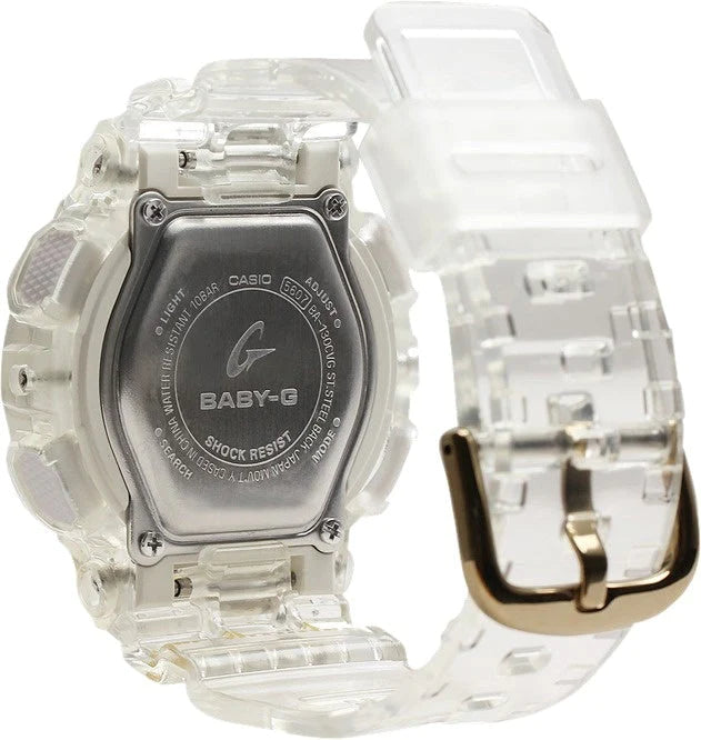 Casio Baby-G Anadigi Metallic Gold Clear Jelly RIEHATA Watch BA130CVG-7ADR