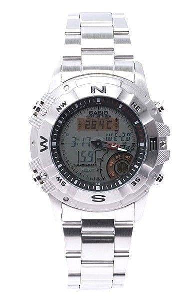 Casio Outgear Hunting Timer Moon Phase Anadigi Stainless Steel Watch AMW-704-7AV - Diligence1International
