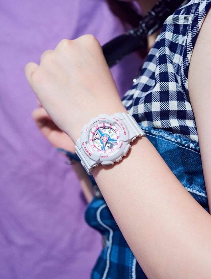 Casio Baby-G BA-110 Series Neo Retro Colors White Watch BA110NR-8A - Diligence1International
