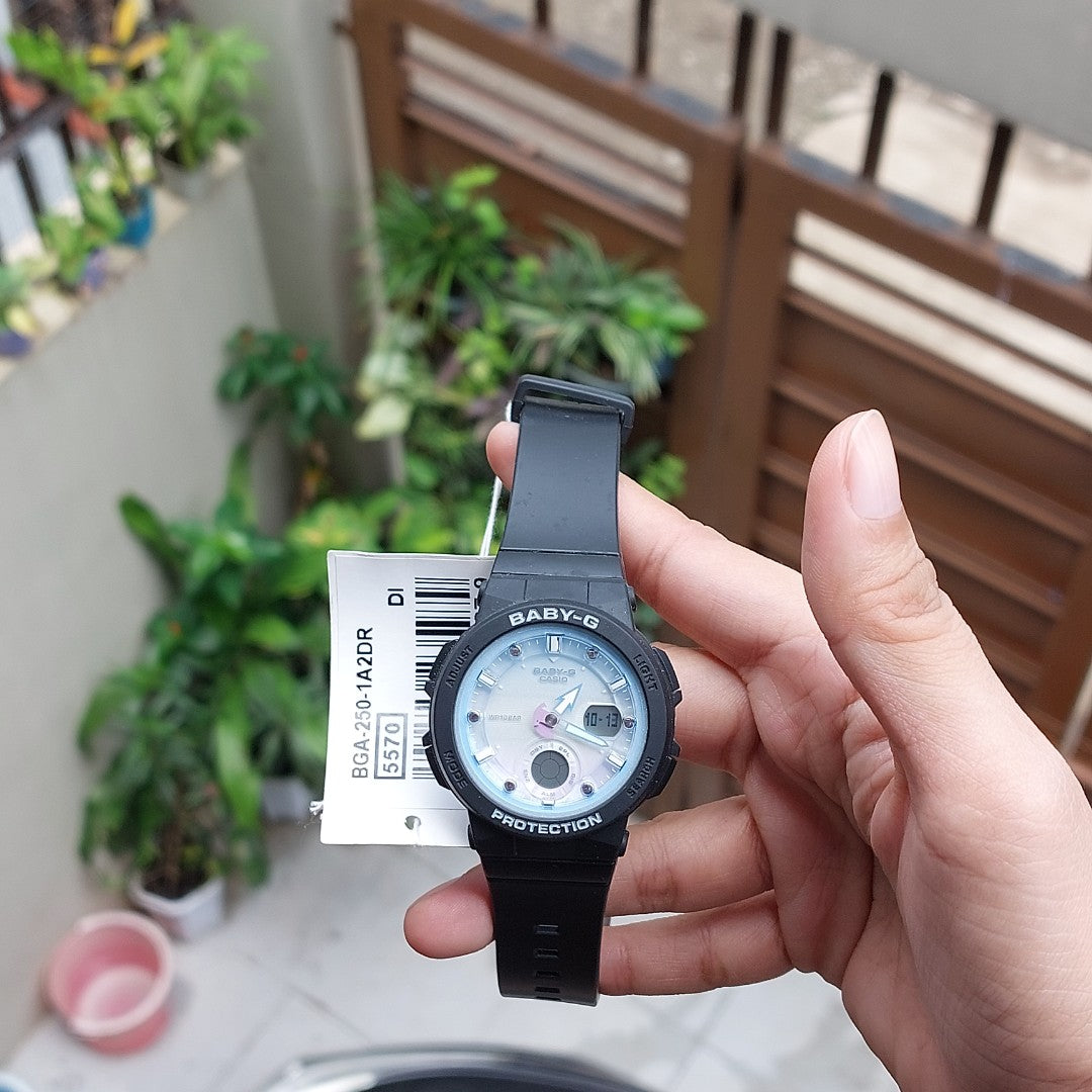 Casio Baby-G Beach Anadigi Traveler Series Blue Dial Black Watch BGA-250-1A2DR