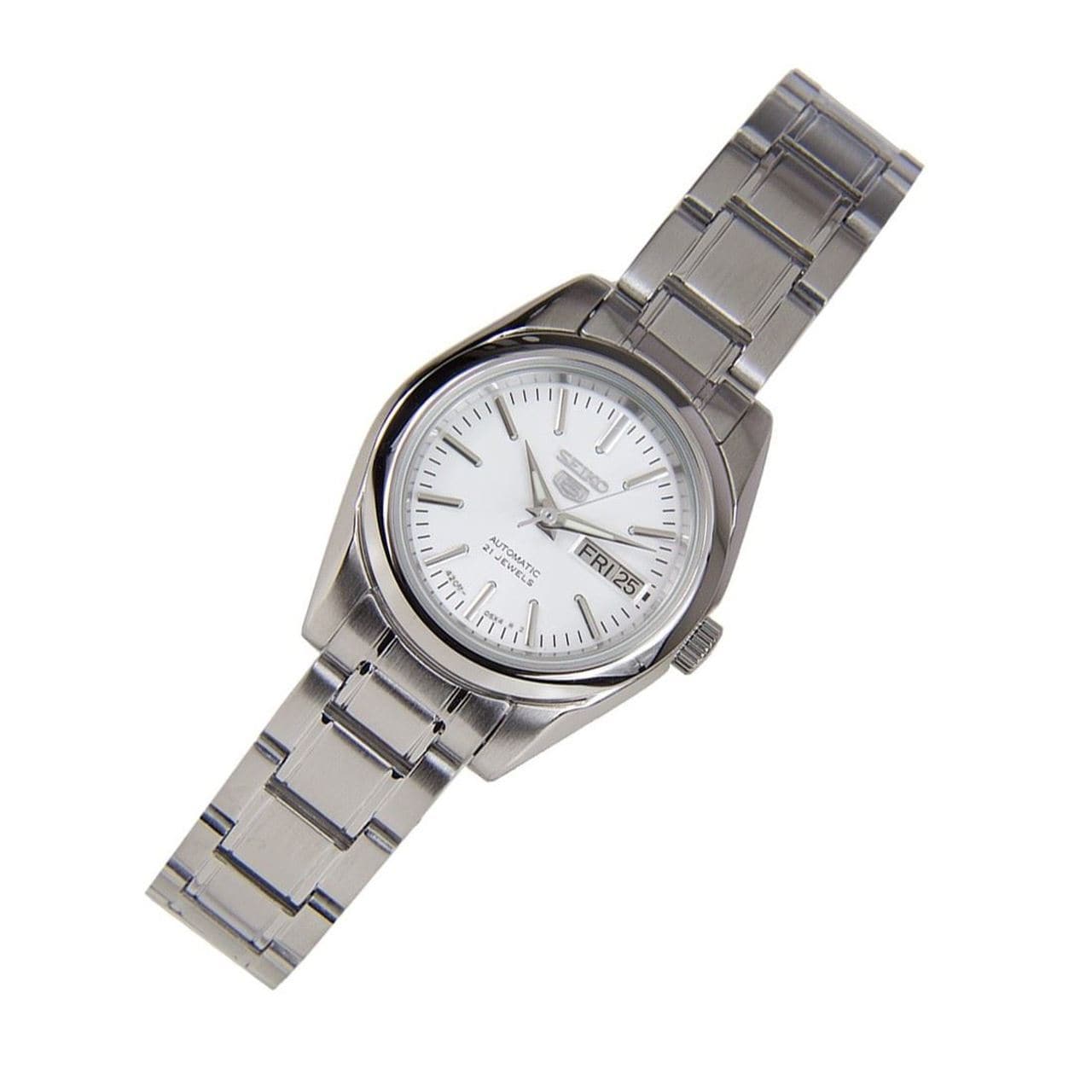 Seiko 5 Classic Ladies Size Silver Dial Stainless Steel Strap Watch SYMK13K1 - Diligence1International