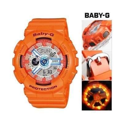 Casio Baby-G BA-110 Series Standard Analog-Digital Orange Watch BA110SN-4ADR - Diligence1International