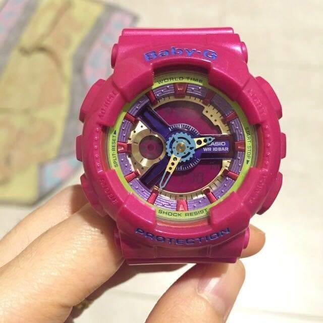 Casio Baby-G BA110 Series Anadigi Neon Color Pink x Multicolor Dial Watch BA112-4ADR - Diligence1International