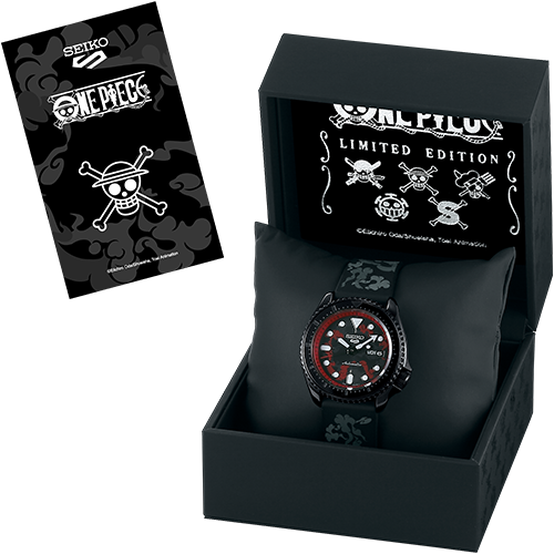 Seiko 5 Sports 100M One Piece x Luffy LE Automatic Men's Watch Black x Red Dial SRPH65K1