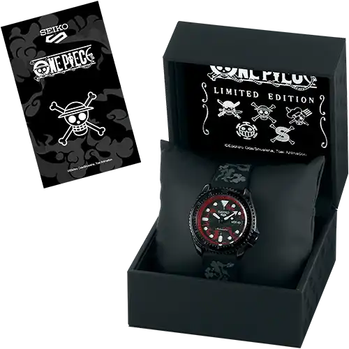 Seiko 5 Sports 100M One Piece x Luffy LE Automatic Men's Watch Black x Red Dial SRPH65K1