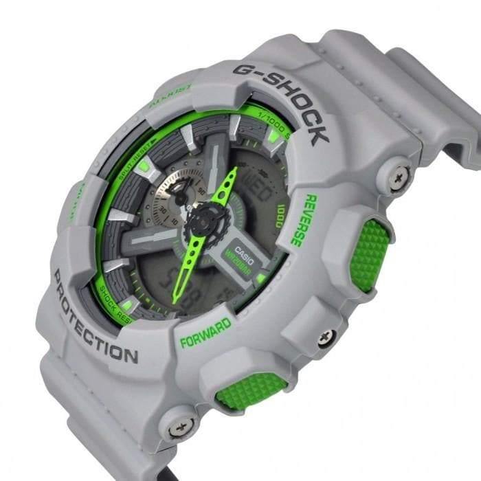 Casio G-Shock GA110 Series Anadigi Neon Color Dr. Doom Grey Hulk Watch GA110TS-8A3DR - Diligence1International