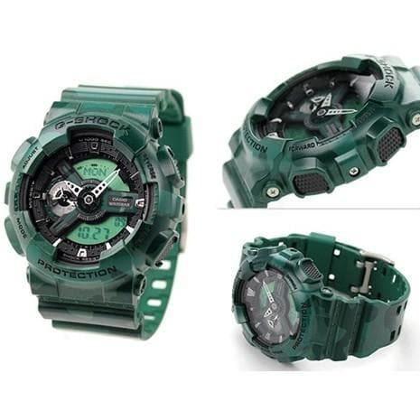 Casio G-Shock GA110 Series Military Green Camo Black Dial Watch GA110CM-3ADR - Diligence1International