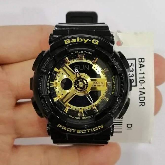 Casio Baby-G BA-110 Black & Gold Series Analog-Digital Black x Gold Dial Watch BA110-1ADR - Diligence1International