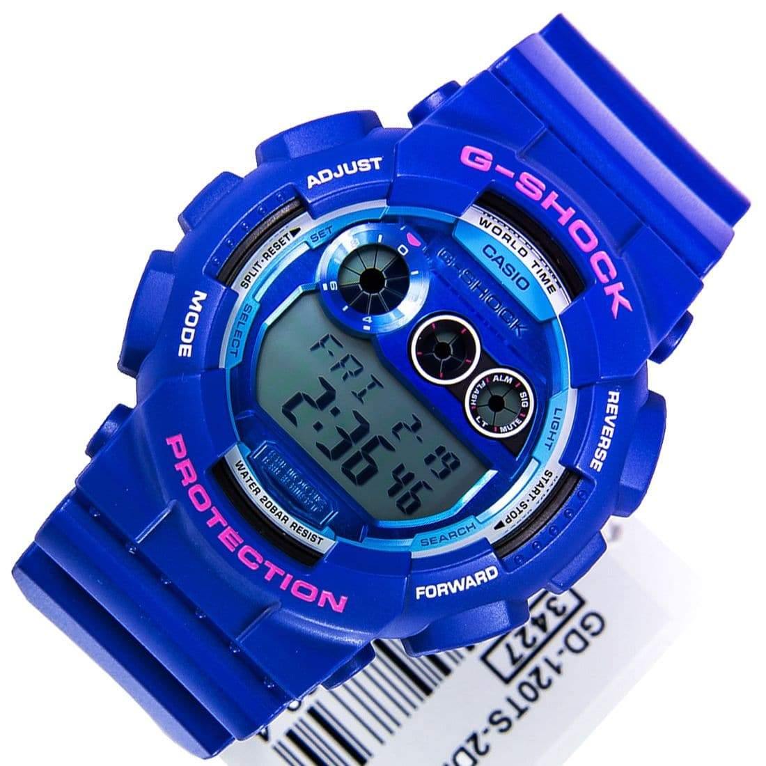 Casio G-Shock Big Case Digital Crazy Colors Blue x Sky Blue Dial Watch GD120TS-2DR - Diligence1International