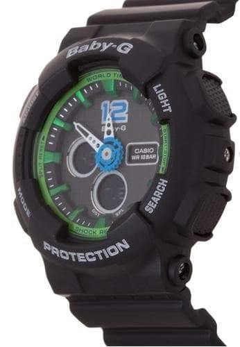 Casio Baby-G BA-120 Analog-Digital Black x Green x Blue Accents Watch BA120-1BDR - Diligence1International