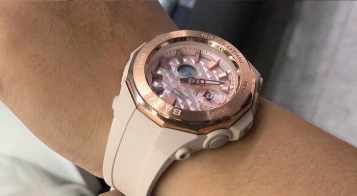 Casio Baby-G Anadigi Rose Gold Plated Pink Beige Special Color Watch BGA225CP-4ADR