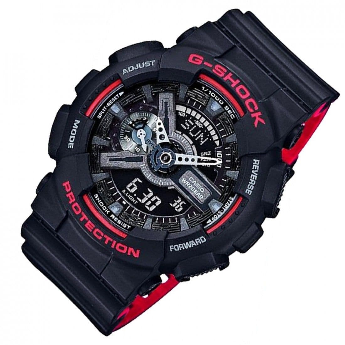 Casio G-Shock GA110 Series Analog-Digital Black x Red x Silver Accents Last Dance Watch GA110HR-1ADR - Diligence1International