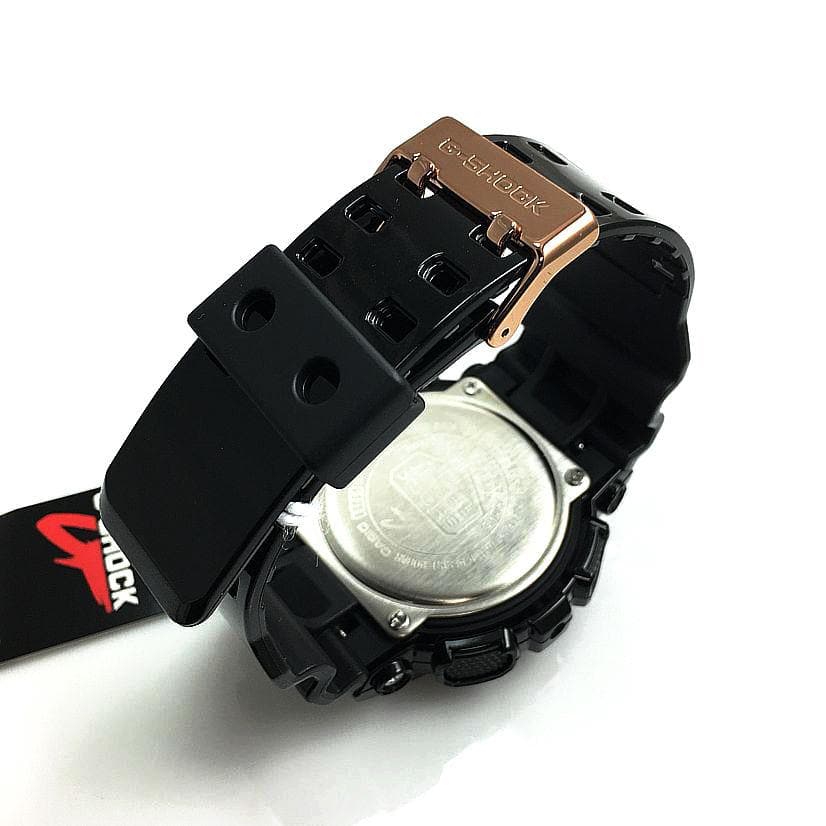 Casio G-Shock X-Large Series Anadigi Rose Gold Dial Glossy Black Watch GA100GBX-1A4DR - Diligence1International