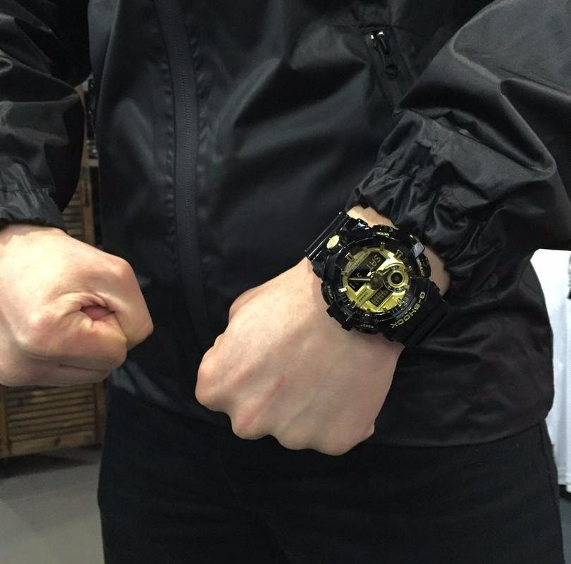 Casio G-Shock Analog-Digital Black x Gold Dial Watch GA710GB-1ADR - Diligence1International