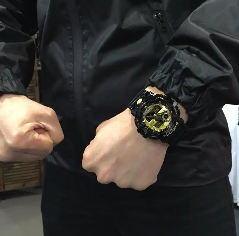 Casio G-Shock Analog-Digital Black x Gold Dial Watch GA710GB-1ADR - Diligence1International