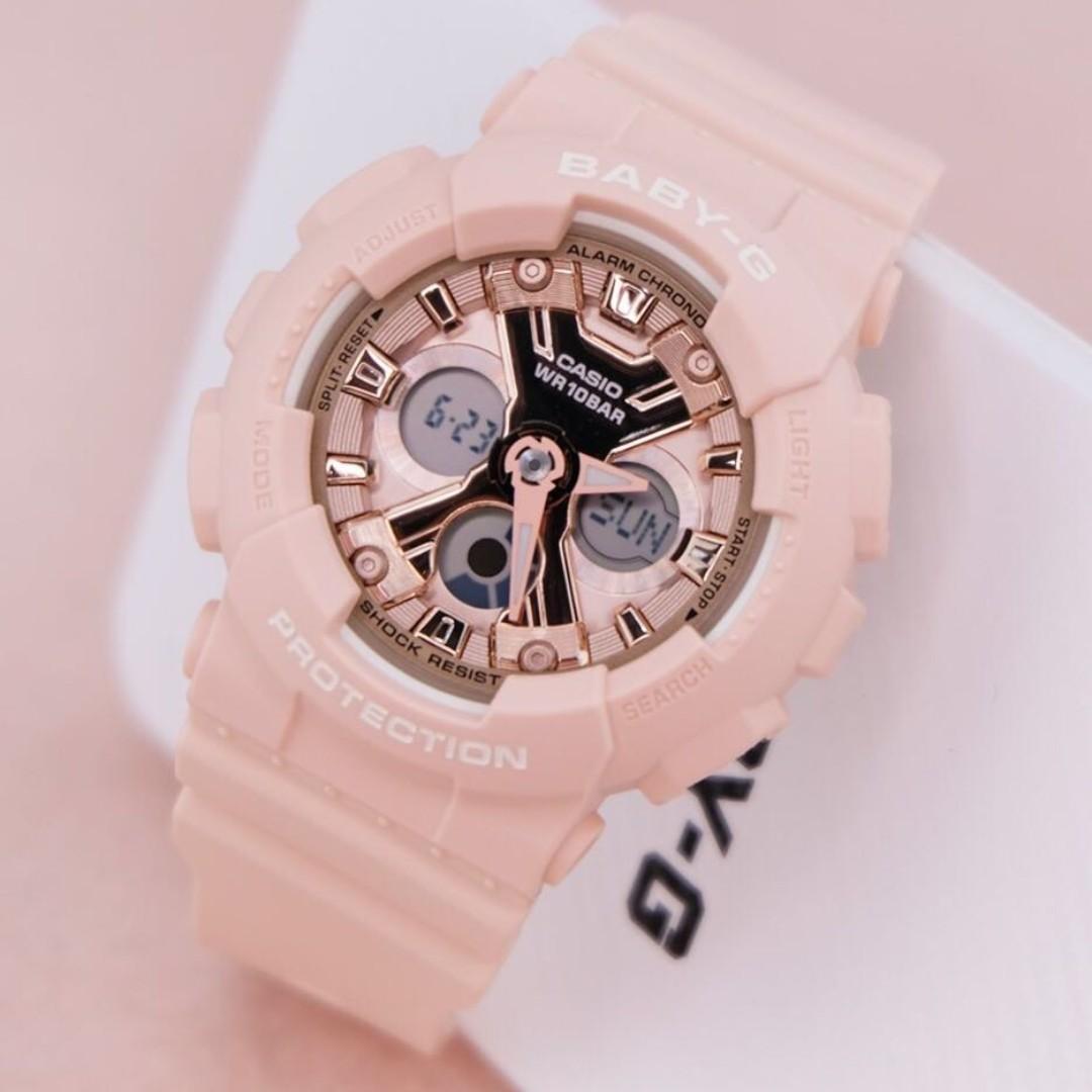 Casio Baby-G Anadigi Metallic Pink x Rose Gold Watch BA130-4ADR