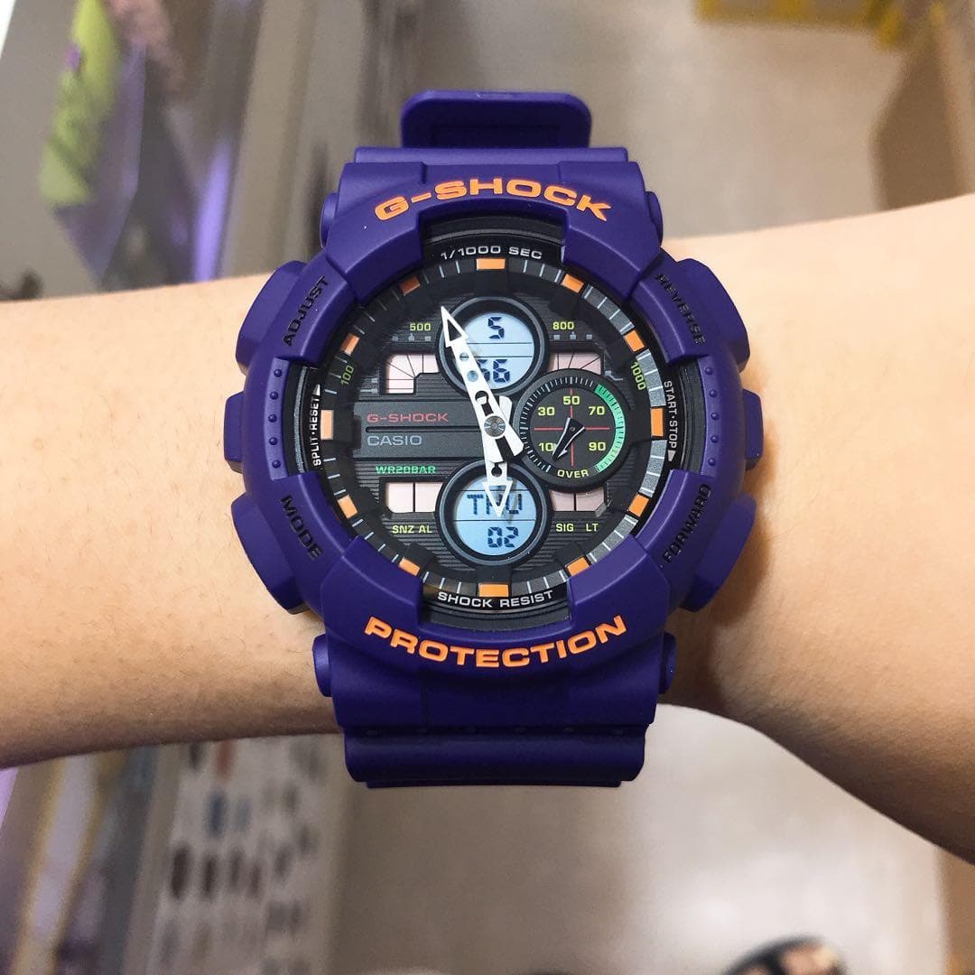 Casio G-Shock Special Color Neon Genesis Evangelion Purple Watch GA140-6ADR - Diligence1International