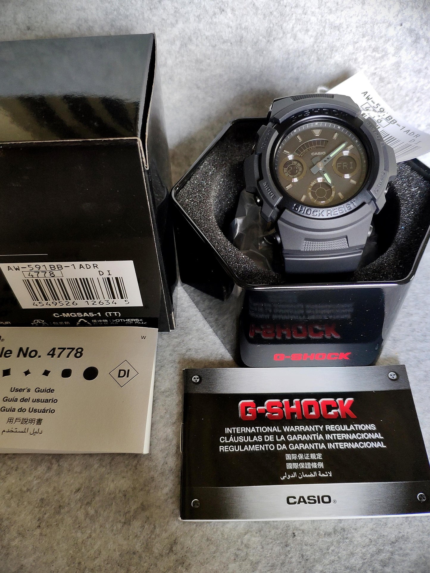 Casio G-Shock Black Stealth Series Analog-Digital ALL Black Watch AW591BB-1ADR - Diligence1International